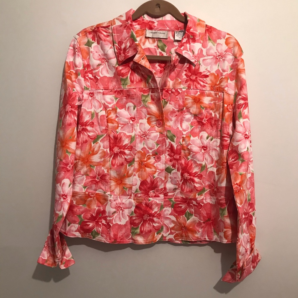 NWOT Lemon Grass floral jacket